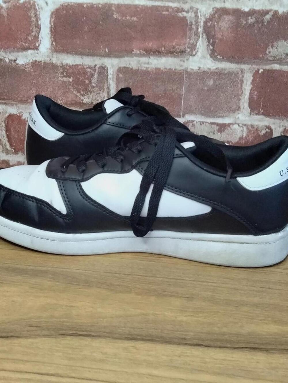US Polo Shoes Womens Size 8 Beata Black White Low Top Sneakers - Picture 4 of 9